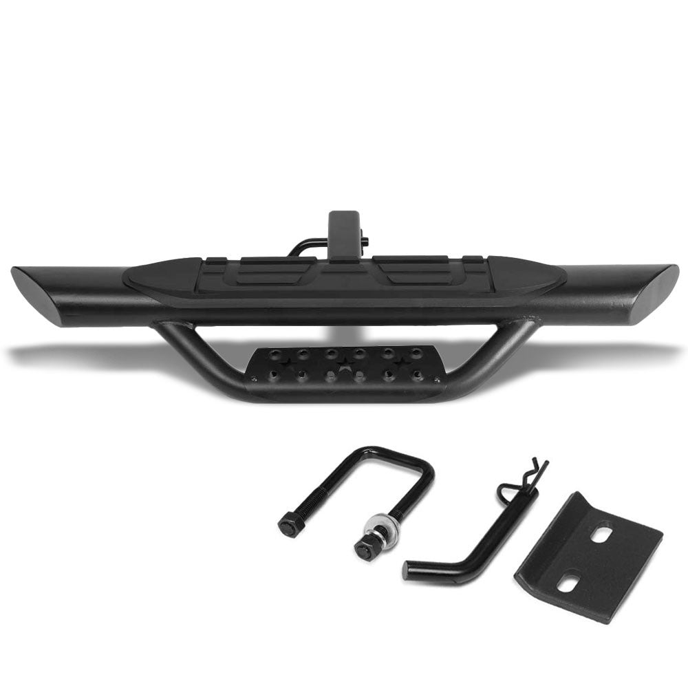 36.5"Long/3.75" OD Oval 45D-Cut Heavy Duty Hitch Step Bar Black For 2" Receiver