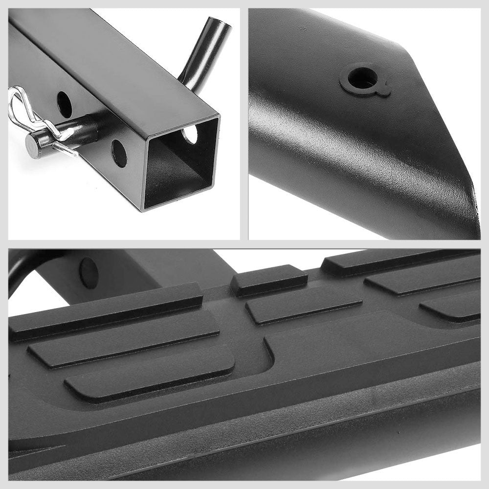 36.5"Long/3.75" OD Oval 45D-Cut Heavy Duty Hitch Step Bar Black For 2" Receiver