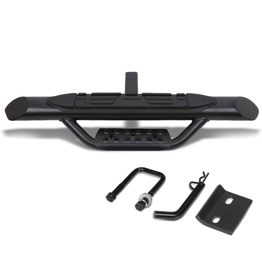36.5" Long Heavy Duty Oval Bar Black Rear Truck Hitch Step For 2" Receiver