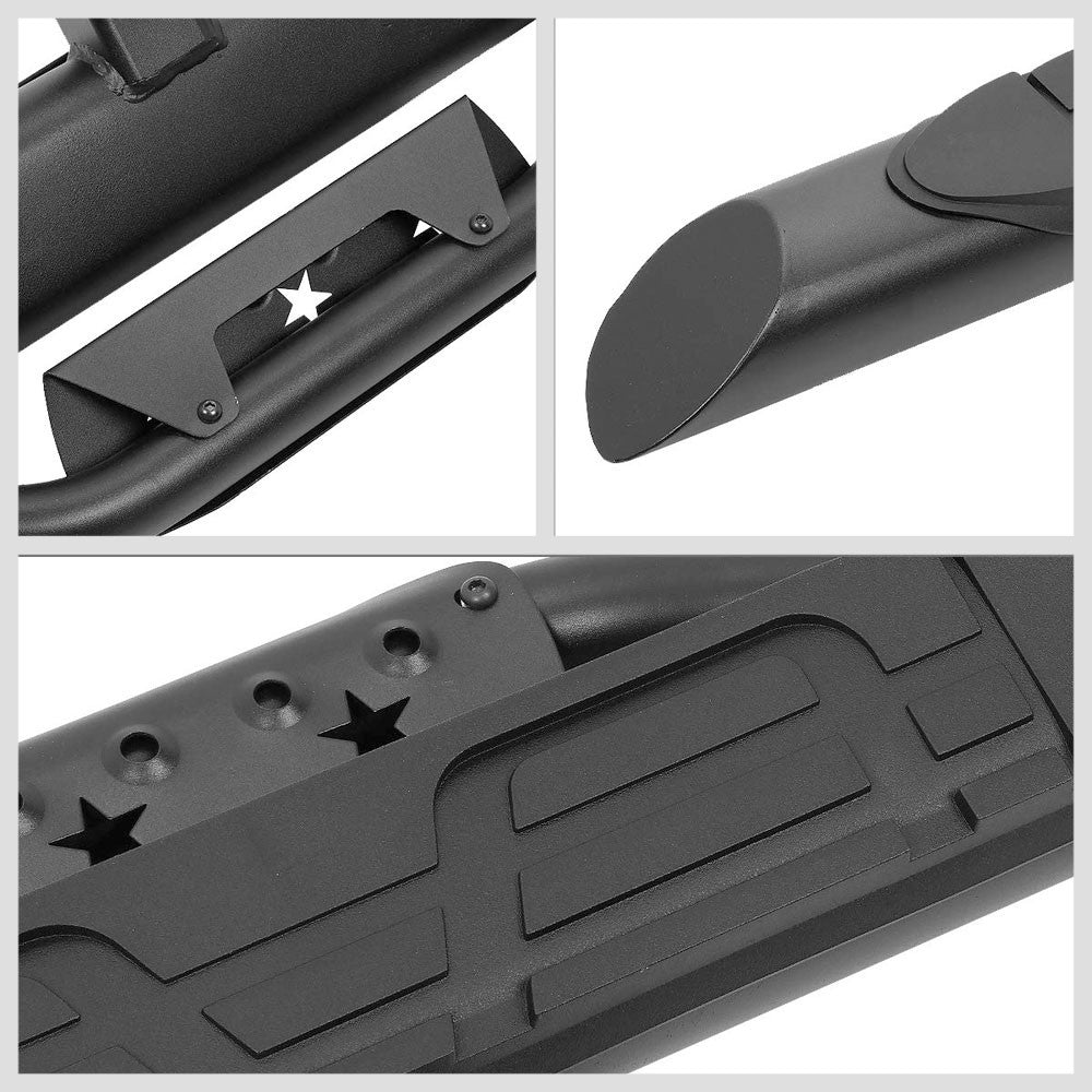 36.5" Long Heavy Duty Oval Bar Black Rear Truck Hitch Step For 2" Receiver