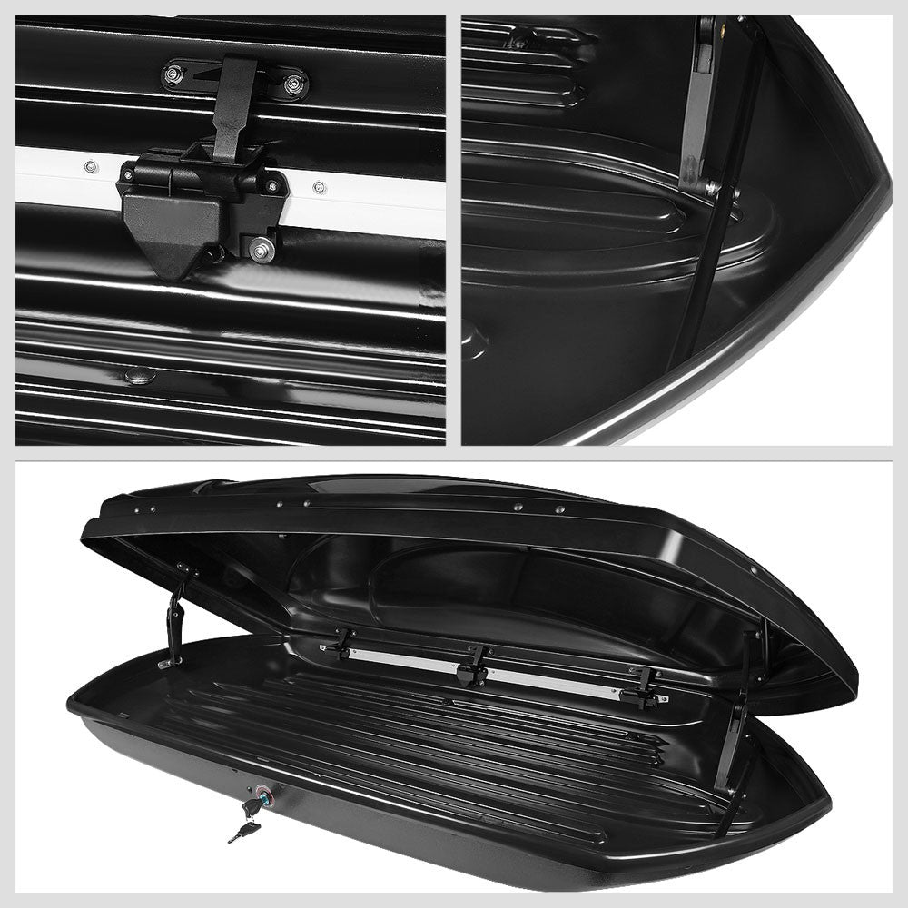 Black Aluminum/ABS Plastic Roof Box For 16-19 Ford Explorer 2.3L/3.5L DOHC