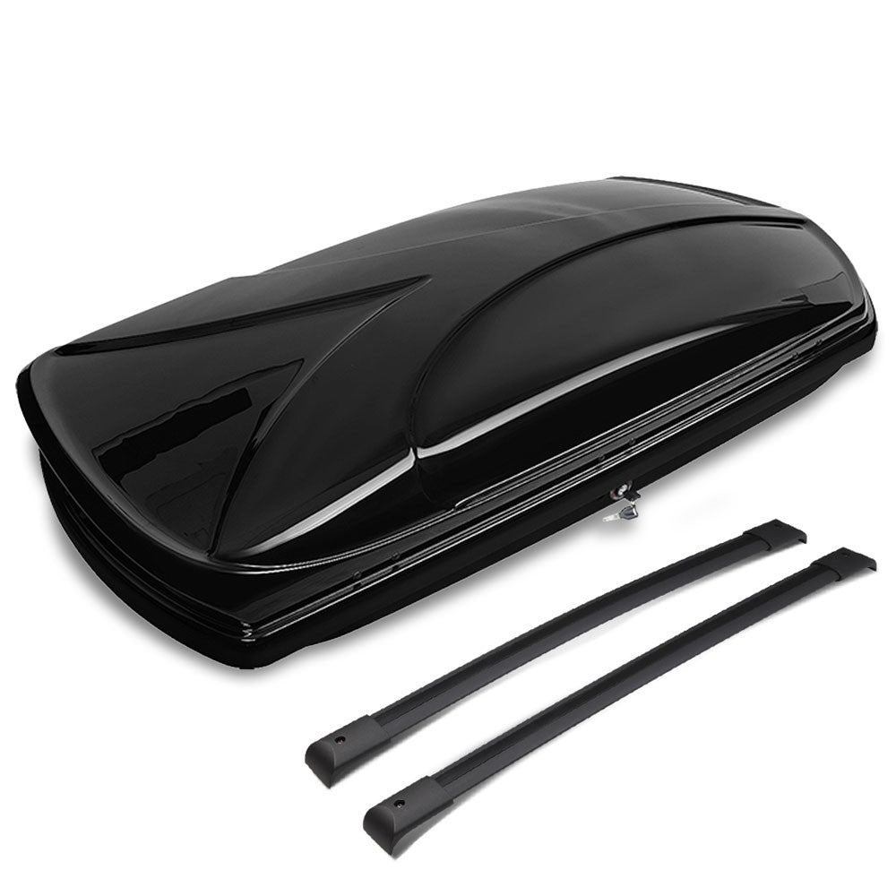 Black Aluminum/ABS Plastic Roof Box For 03-08 Honda Pilot YF1/2 3.5L V6 SOHC