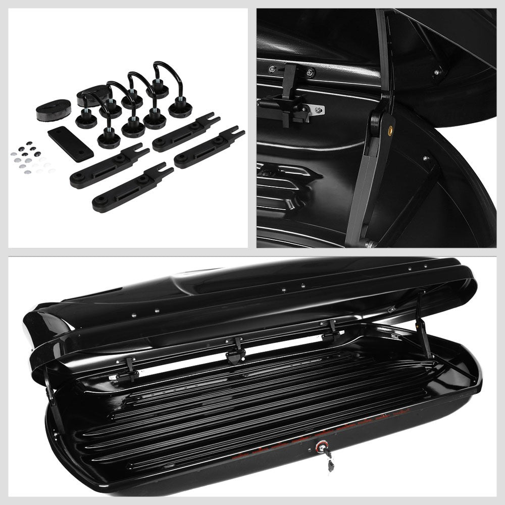 Black Aluminum/ABS Plastic Roof Box For 03-08 Honda Pilot YF1/2 3.5L V6 SOHC