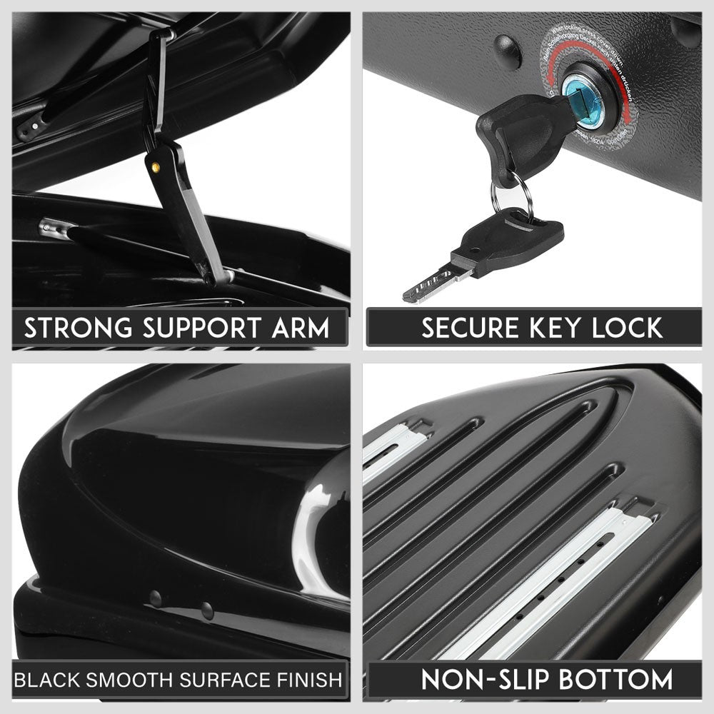 Black Aluminum/ABS Plastic Roof Box For 09-16 Audi Q5 8R 2.0L/3.0L/3.2L DOHC