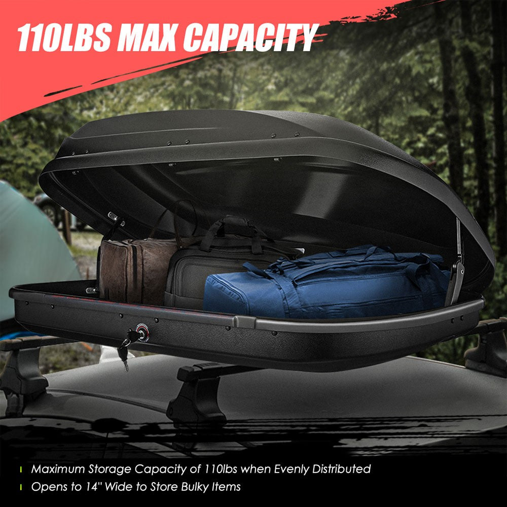12.7 cu. Ft. (360L) Black Textured Roof Top Mount Luggage Storage Box BFC-RFBX-8293-BK