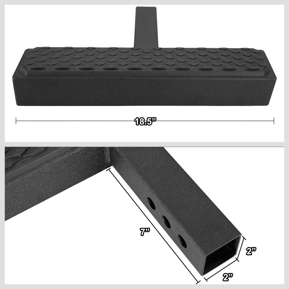 18.5" Wide Flat Board Diamond Pad Trailer Hitch Receiver Step For 2" Receiver