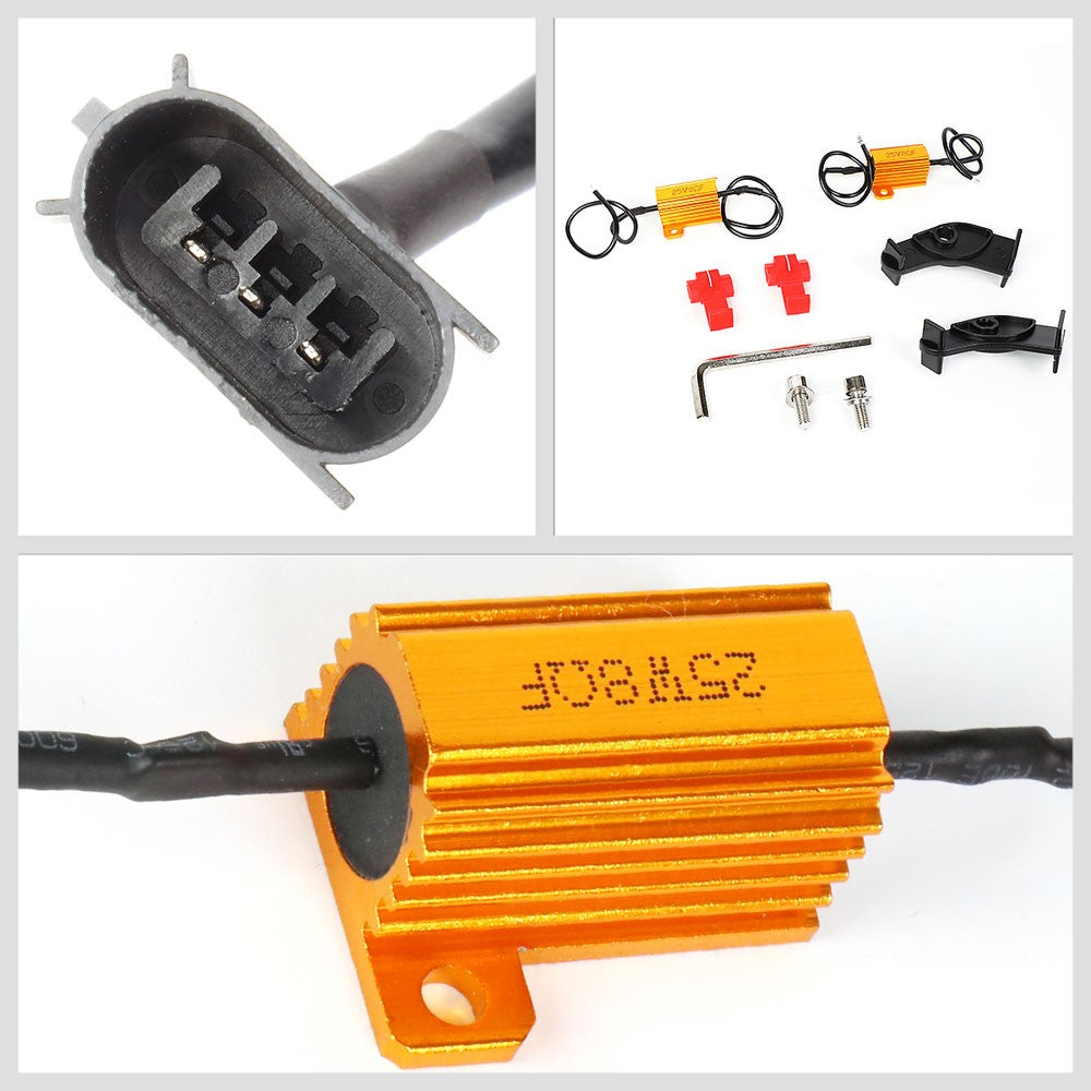 Amber Lens Front Round LED Turn Signal Bumper Light For 07-18 Jeep Wrangler JK