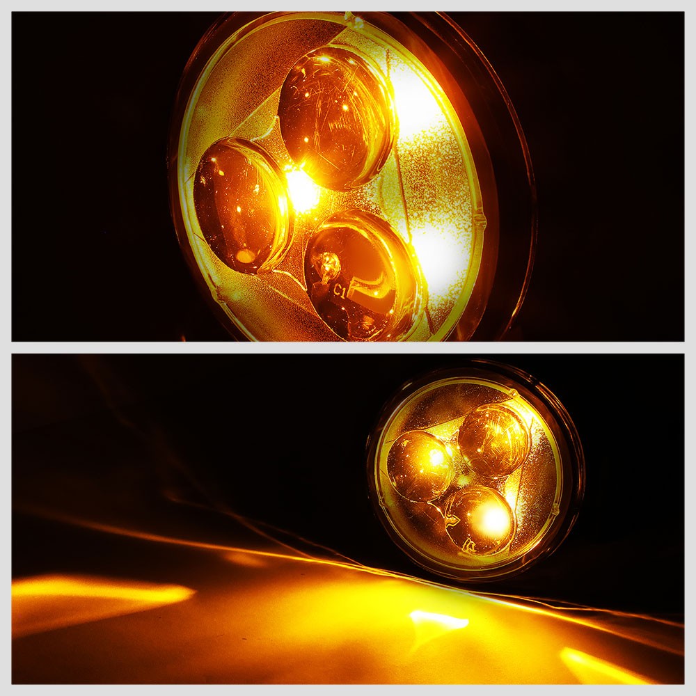 Smoke Lens Front Round LED Turn Signal Bumper Light For 07-18 Jeep Wrangler JK
