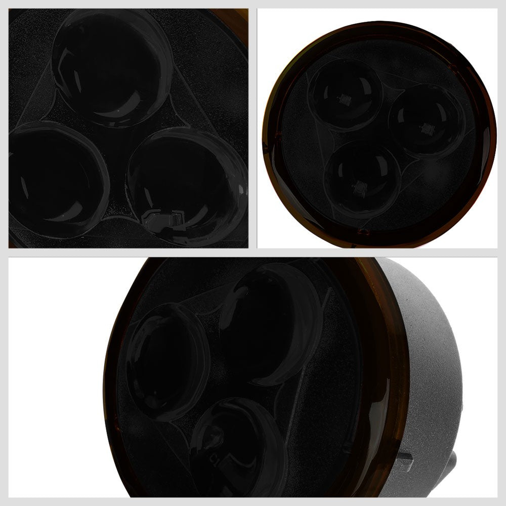 Smoke Lens Front Round LED Turn Signal Bumper Light For 07-18 Jeep Wrangler JK