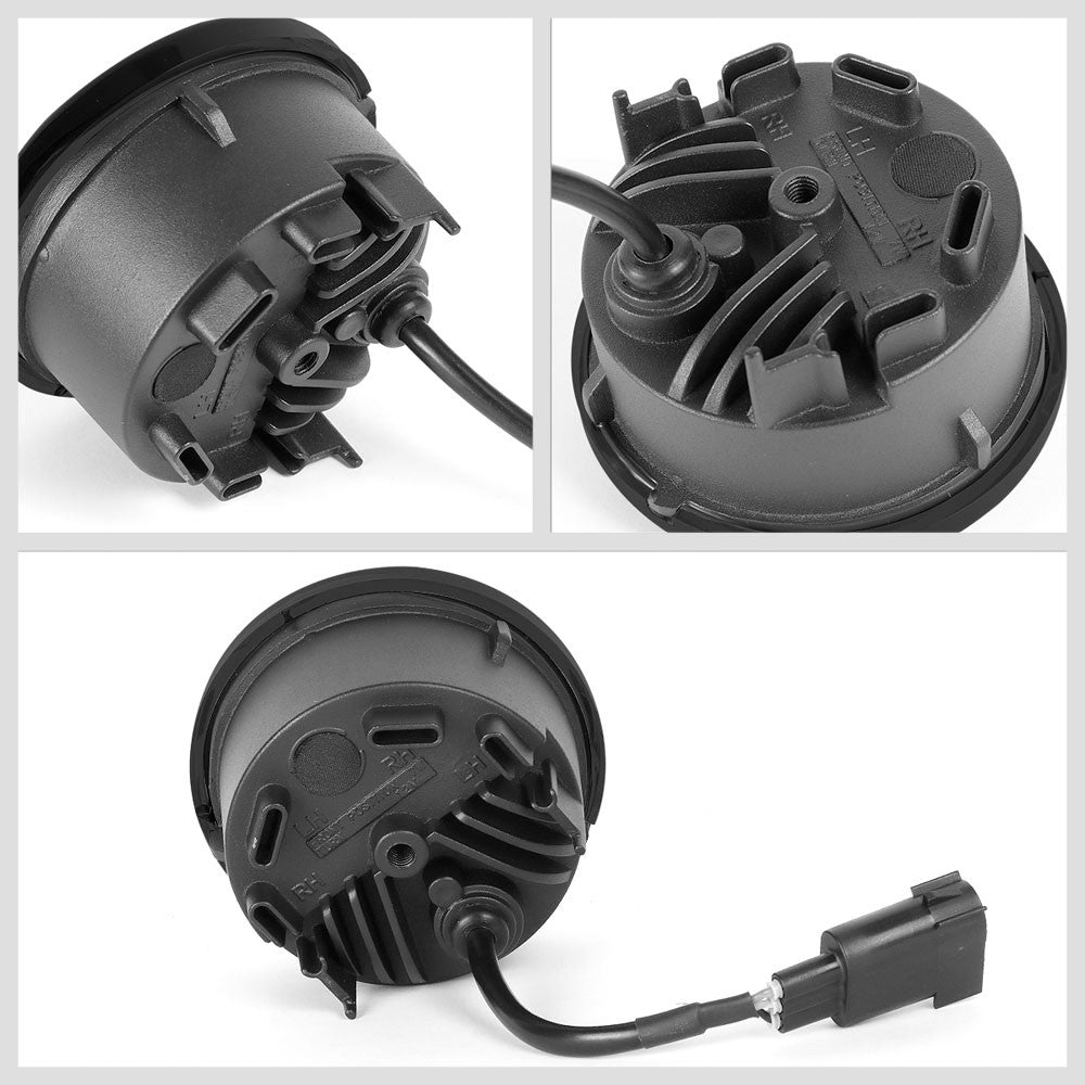 Smoke Lens Front Round LED Turn Signal Bumper Light For 07-18 Jeep Wrangler JK