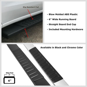 87" Black/6" Square Running Board Nerf Bar 63087 22+ Tundra CrewMax Cab BFC-RUNB-RB-63087+BK-3026S