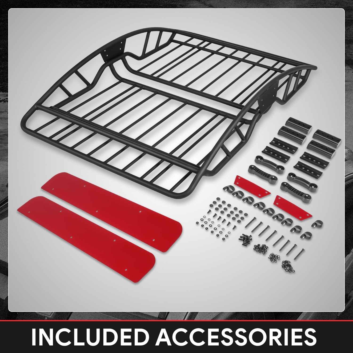 50"x31" Silver Aluminum Roof Rack Cargo Luggage Carrier Bracket+Crossbar For SUV