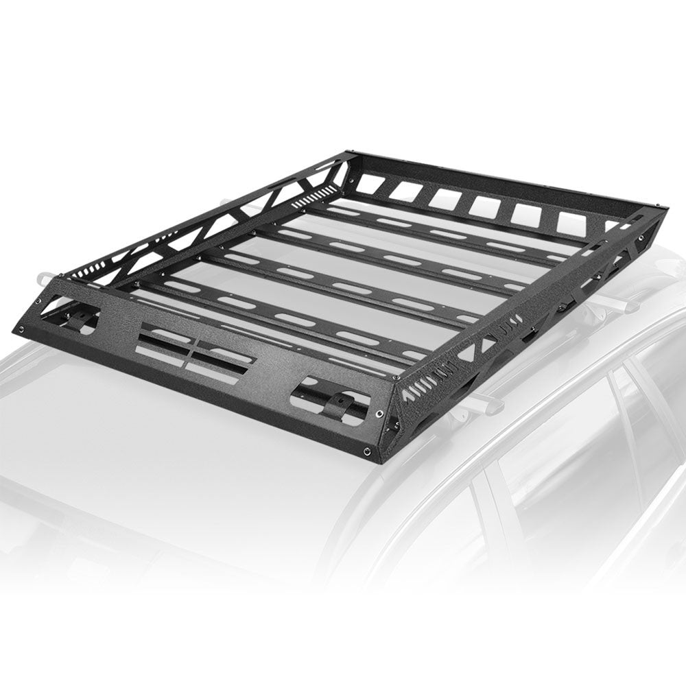 50"x31" Silver Aluminum Roof Rack Cargo Luggage Carrier Bracket+Crossbar For SUV