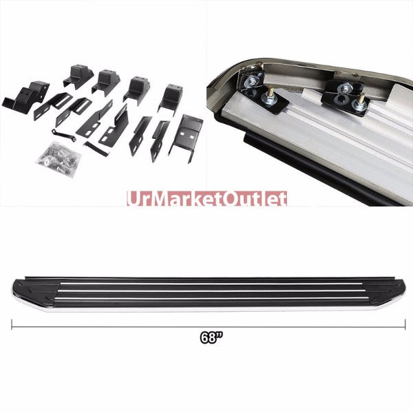 Ridgeline Flat Board Metal Running Board Nerf Bar For 07-13 Acura MDX (YD2 Gen)