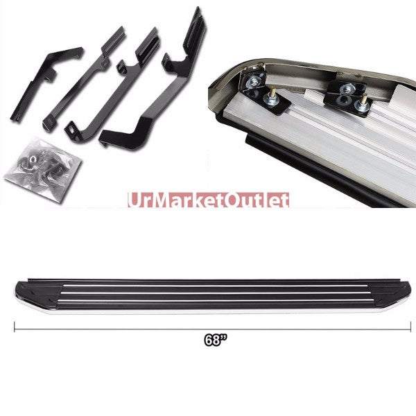 Ridgeline Flat Board Metal Running Board Nerf Bar For 13-17 Hyundai Santa Fe
