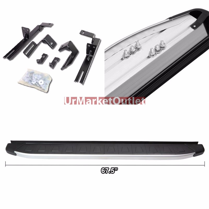 Flat Trapezoid Pad Metal Running Board Nerf Bar For 06-12 Toyota RAV4 (XA30)