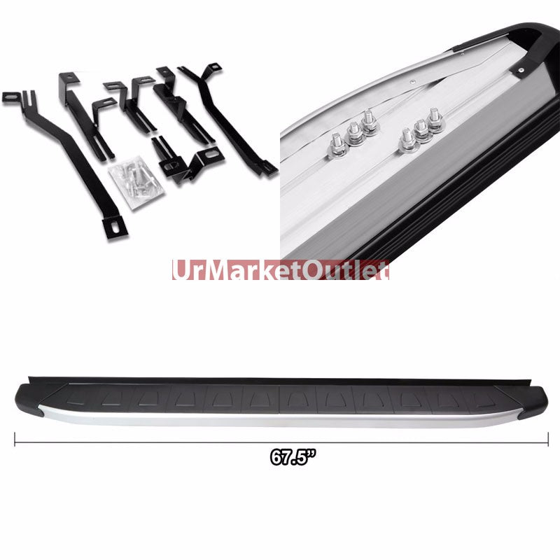 Flat Trapezoid Pad Metal Running Board Nerf Bar For 08-13 Toyota Highlander XU40