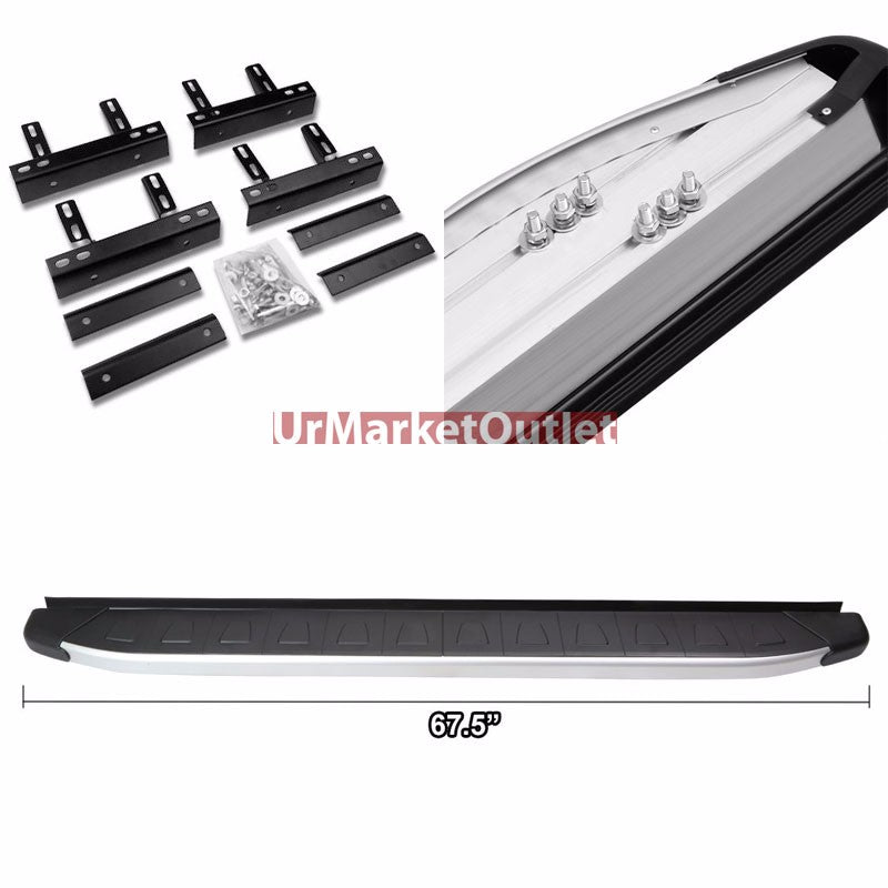 Flat Trapezoid Pad Metal Running Board Nerf Bar For 09-14 Nissan Murano Z51 Gen