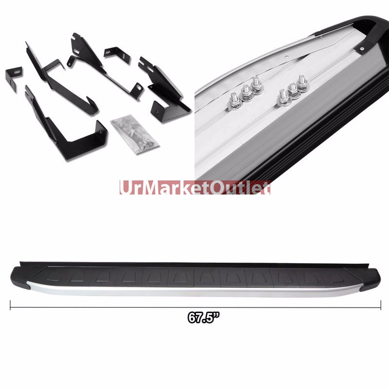 Flat Trapezoid Pad Metal Running Board Nerf Bar For 10-15 Hyundai Tucson (LM)
