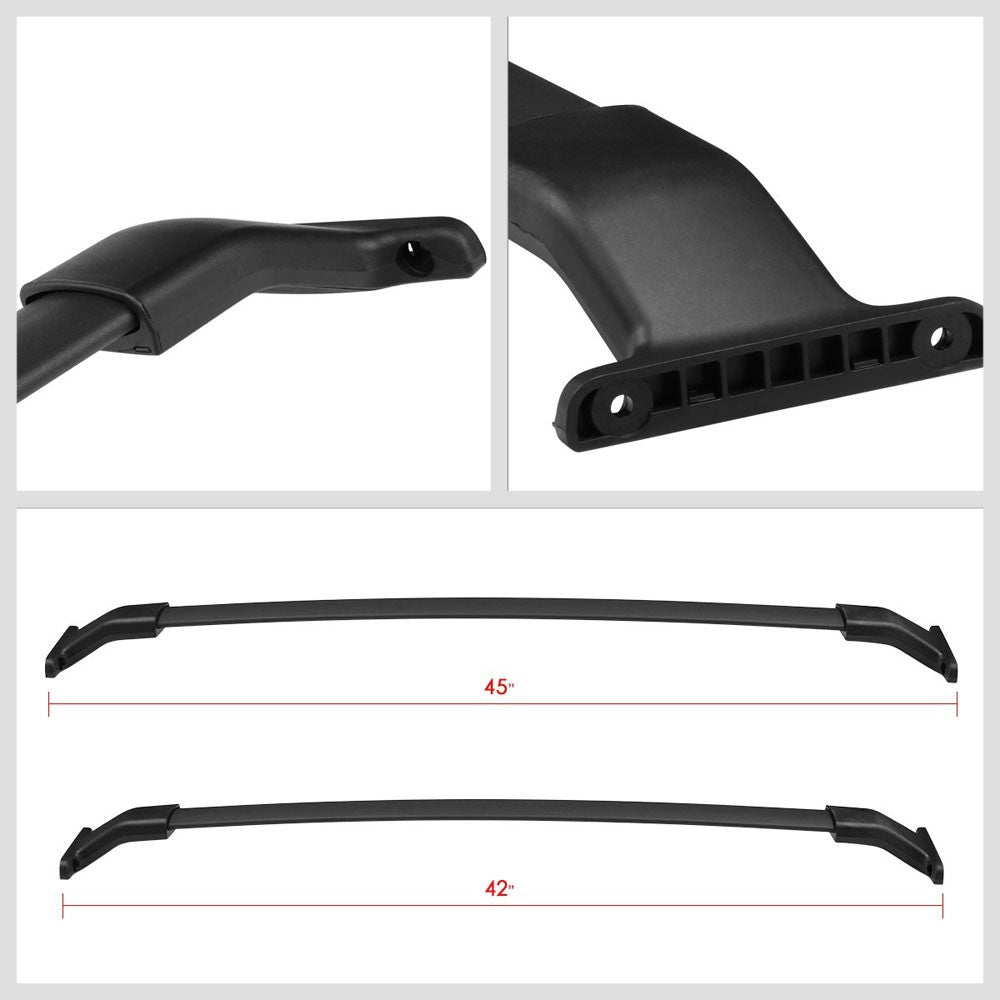 Powdercoated Black Bolt-On Roof Rack Crossbar Rail For 11-17 Honda Odyssey