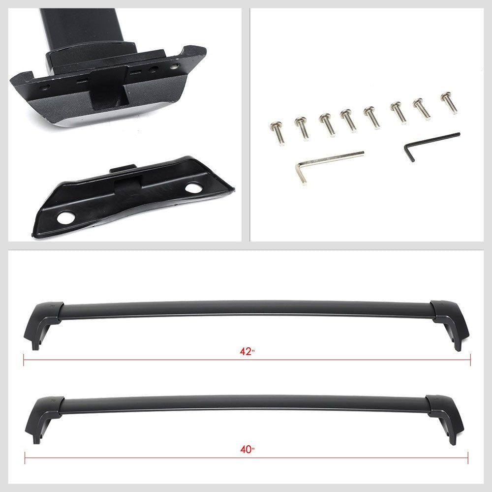 Powdercoated Black Bolt-On Roof Rack Crossbar Rail For 17-20 Honda CR-V