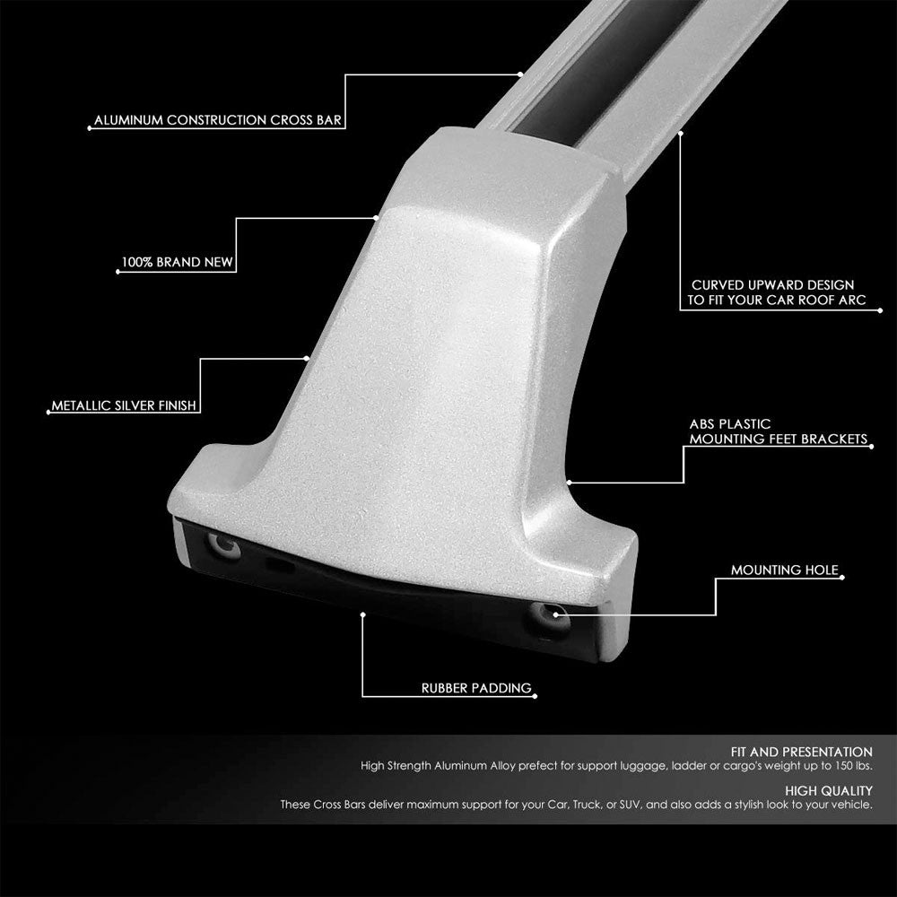 Powdercoated Black Bolt-On Roof Rack Crossbar Rail For 17-20 SUV XT5