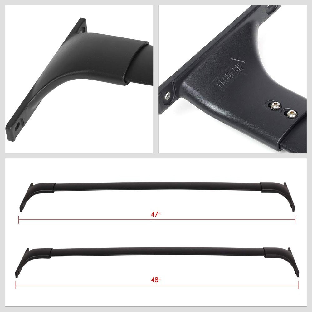 Powdercoated Black Bolt-On Roof Rack Crossbar Rail For 14-20 Infiniti QX80