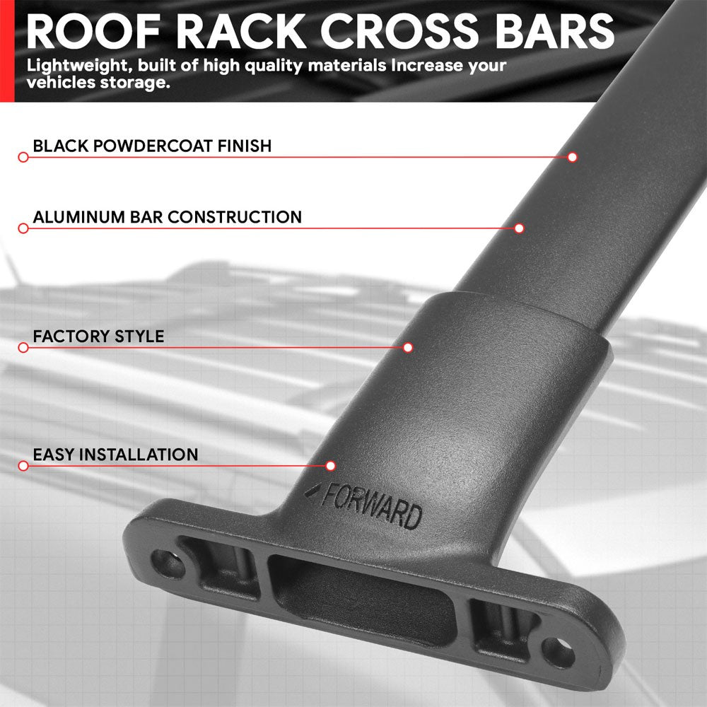 2X Black Roof Rack Rail Crossbar (OE Style) For 18+ Expedition / 18+ Navigator