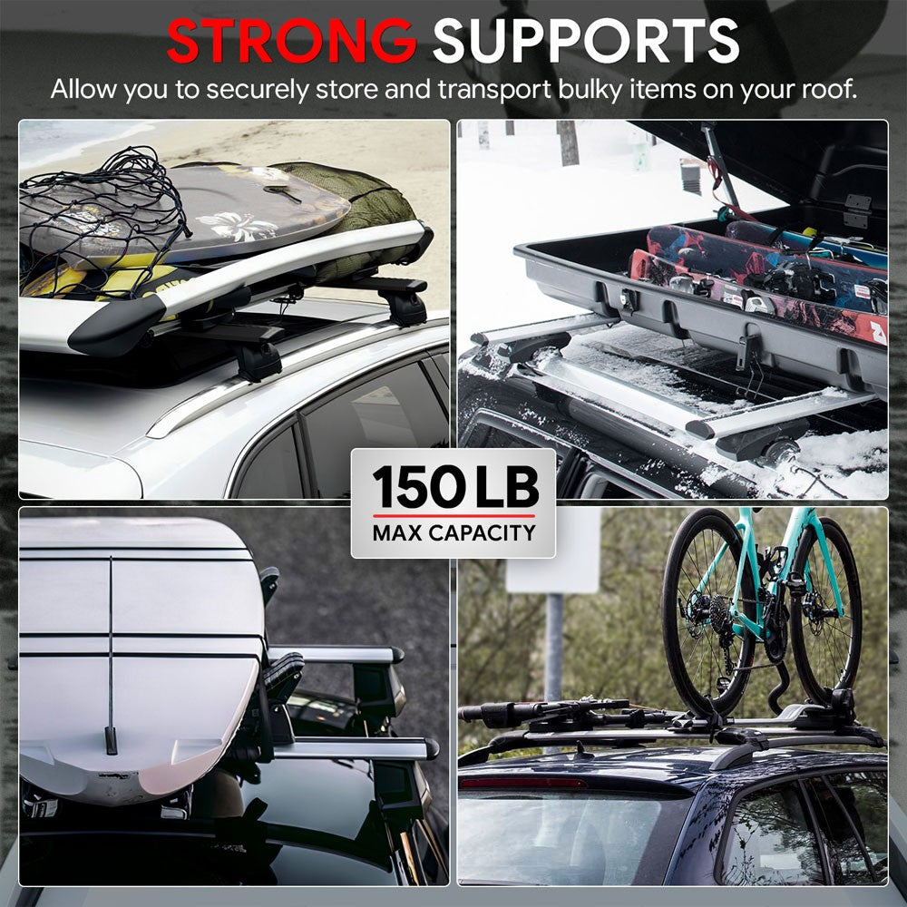 2X Aluminum Black Roof Rack Rail Crossbar (OE Style) For 16-21 Tucson (TL)