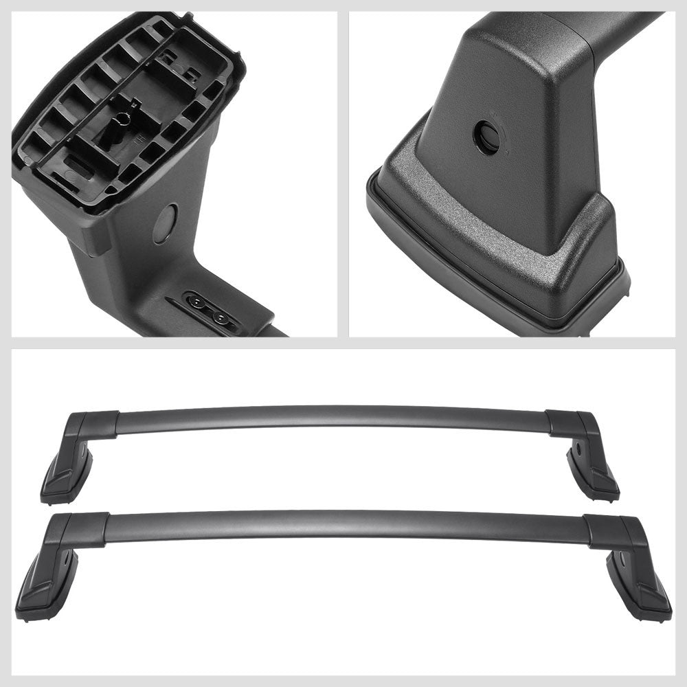 2X Aluminum Black Roof Rack Rail Crossbar (OE Style) For 20+ Kia Soul (SK3)