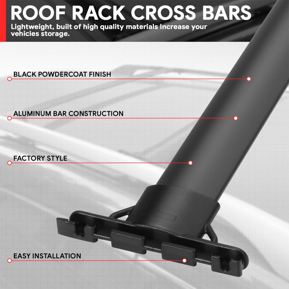 2X Aluminum Black Roof Rack Rail Crossbar (OE Style) For 10-15 RX350 RX450h AL10