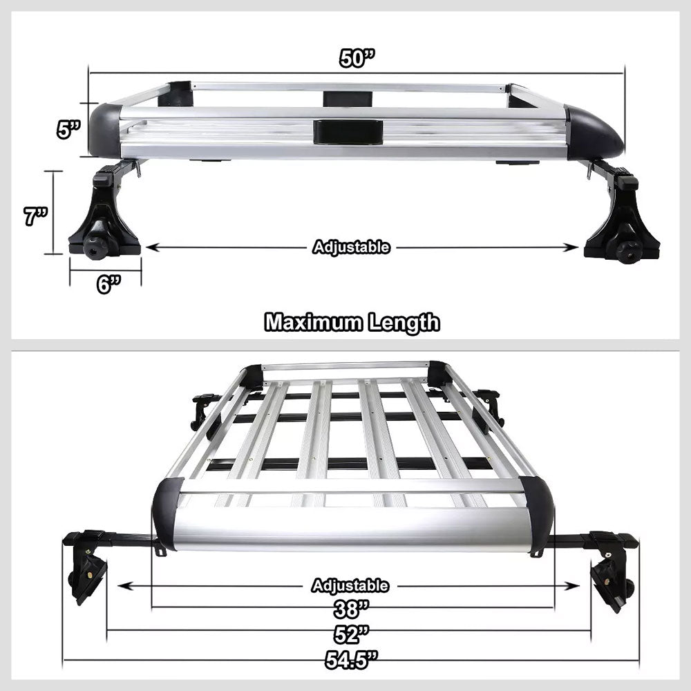 50"x31" Silver Aluminum Roof Rack Cargo Luggage Carrier Bracket+Crossbar SUV-BFC-ROOFRKCAR-30SL