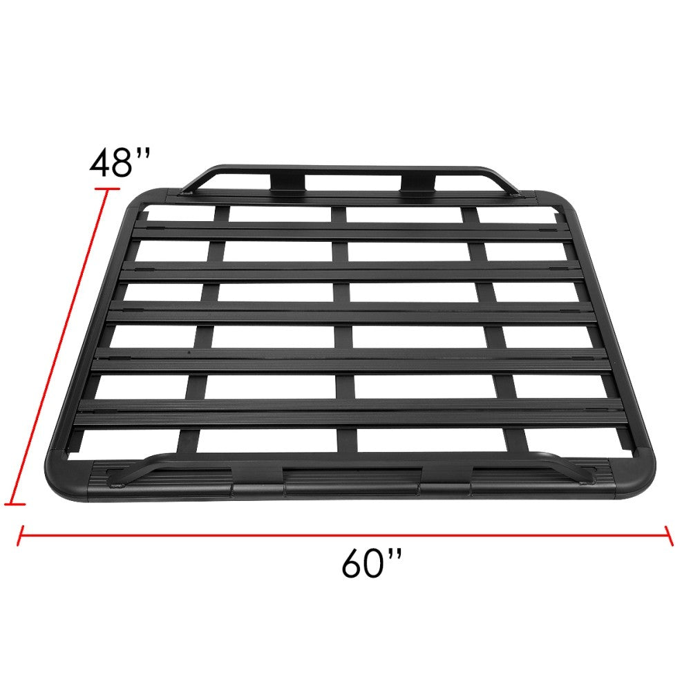 60"x48"x6" Black Universal Roof Top Pallet Board Style Aluminum Cargo Carrier
