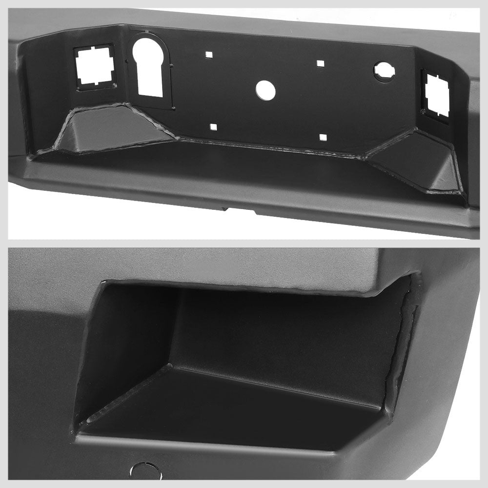 Black Steel Off Road Heavy Duty Rear Bumper+Dual D-Rings For 15-19 F-150 V6/V8