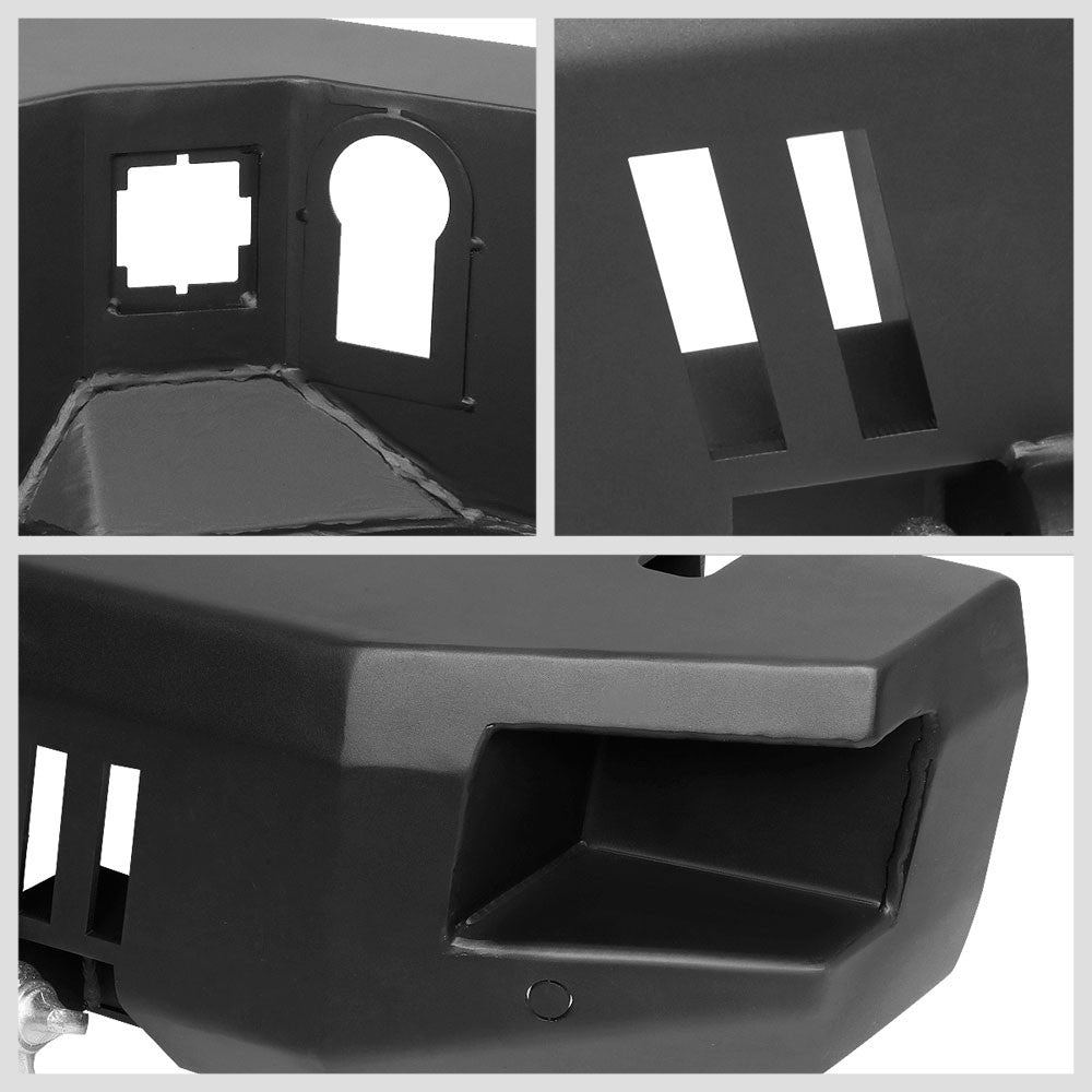 Black Steel Off Road Heavy Duty Rear Bumper+Dual D-Rings For 15-19 F-150 V6/V8