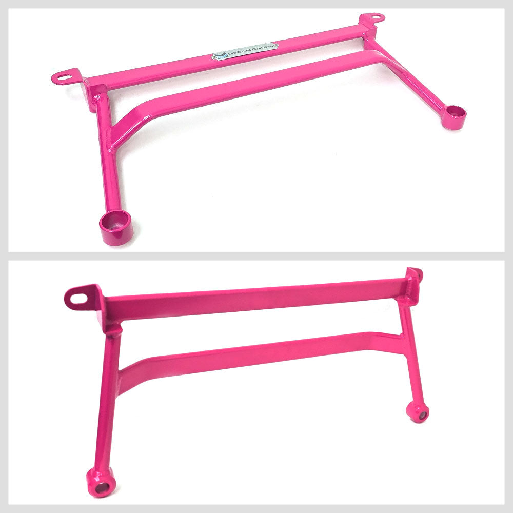 Megan Front Lower Pink Subframe H-Bracket Brace Bar For 02-07 Impreza WRX / WRX STi