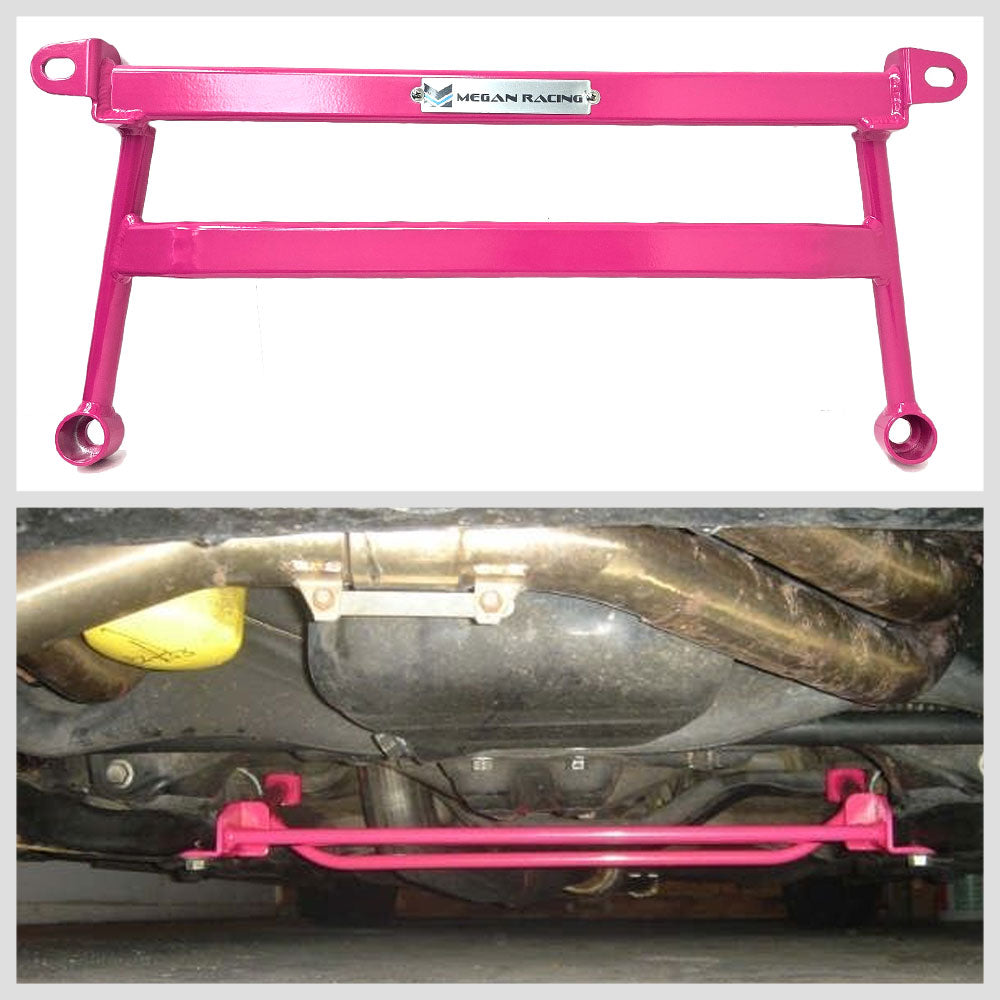 Megan Front Lower Pink Subframe H-Bracket Brace Bar For 02-07 Impreza WRX / WRX STi