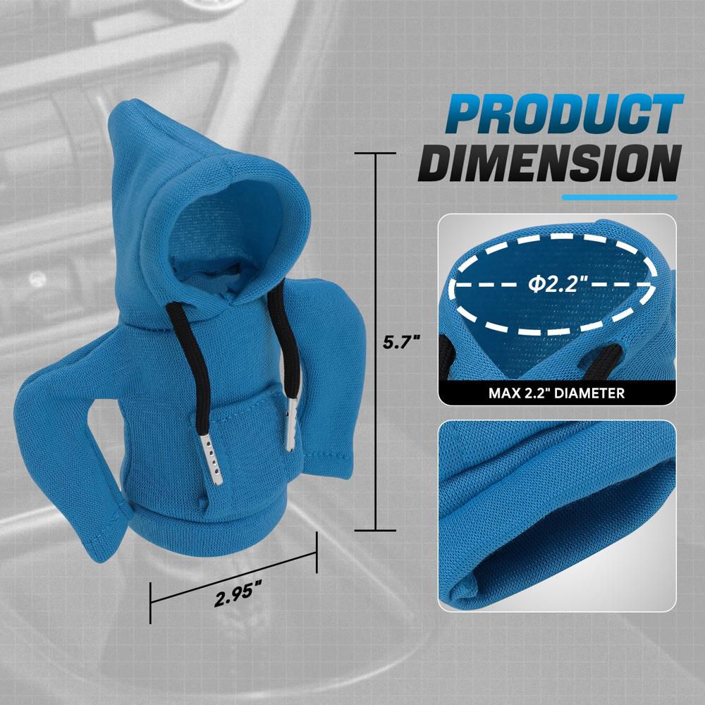 BFC-STKBC-HOOD-BL Universal Blue 5.2" X 4.5" Hoodie Style Shift Knob Cover Protector 2.2" DIA