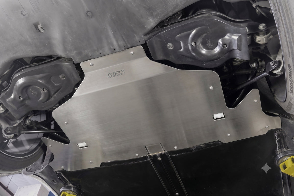 SP-102P HPS Polish Rear Skid Plate Undertray Shield For Tesla 17-23 Model3/20-23 ModelY