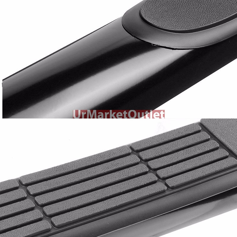 Curved End Black Running Board Nerf Bar For 07-18 Silverado Sierra 1500 Crew Cab