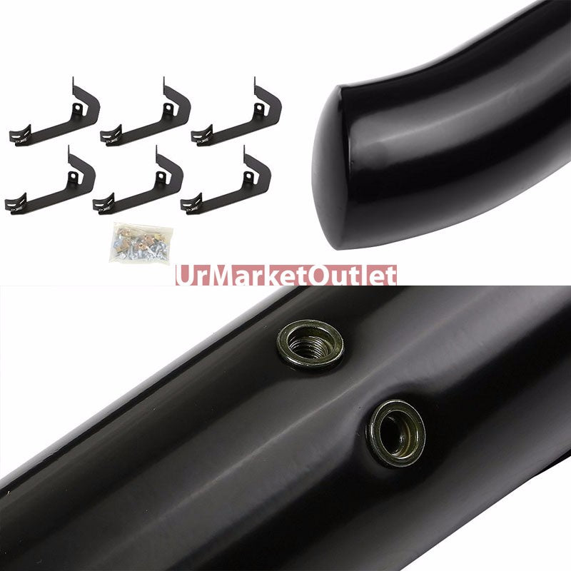 Curved End Black Running Board Nerf Bar For 07-18 Silverado Sierra 1500 Crew Cab