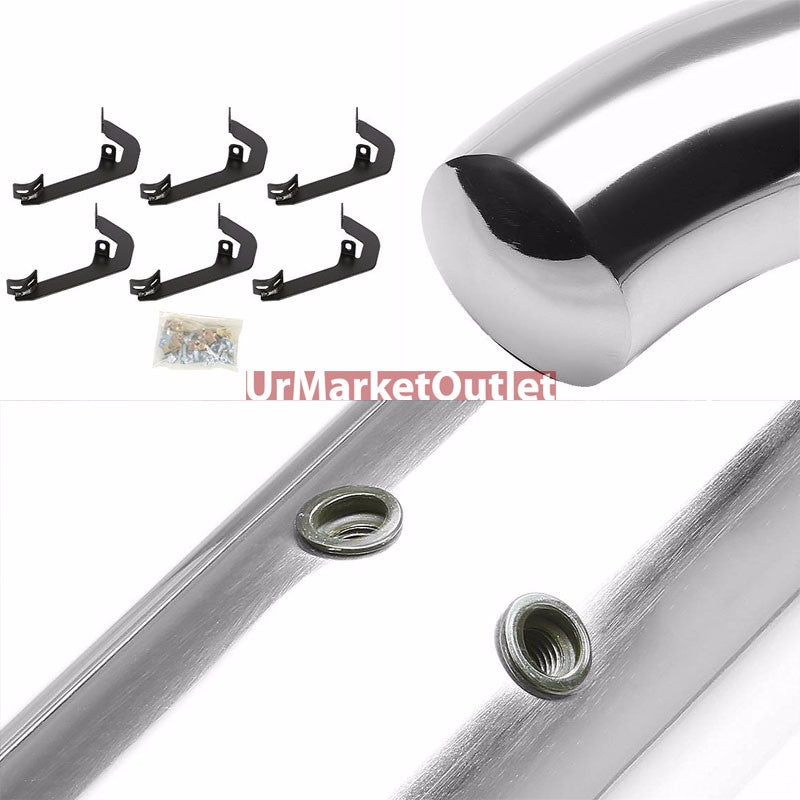 Curved End Metal Running Board Nerf Bar For 07-18 Silverado Sierra 1500 Crew Cab