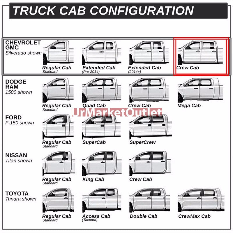 Curved End Metal Running Board Nerf Bar For 07-18 Silverado Sierra 1500 Crew Cab