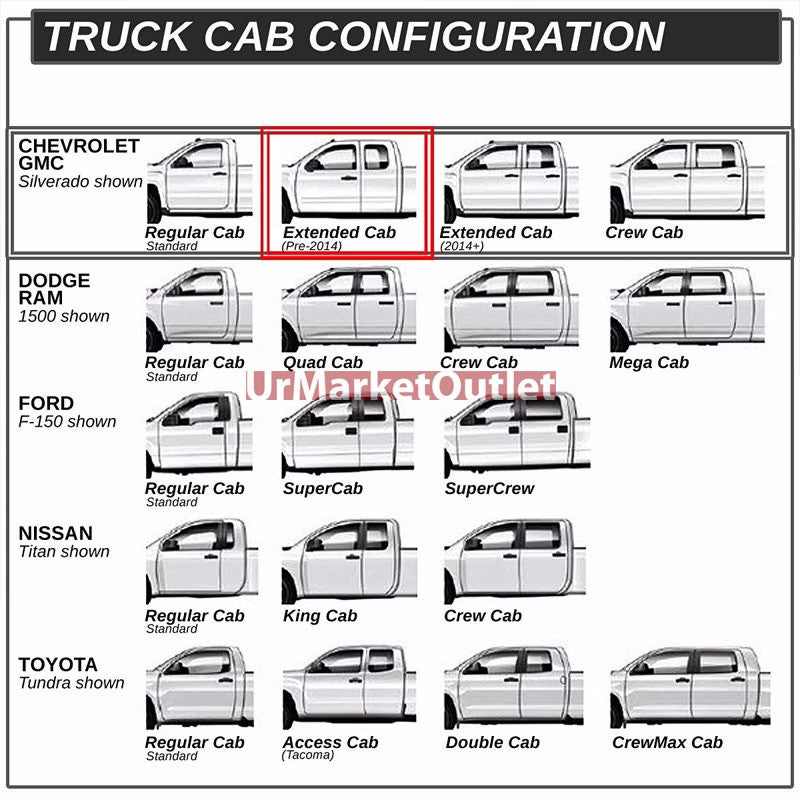 Curved End Metal Running Board Nerf Bar For 07-18 Silverado 1500 Extended Cab
