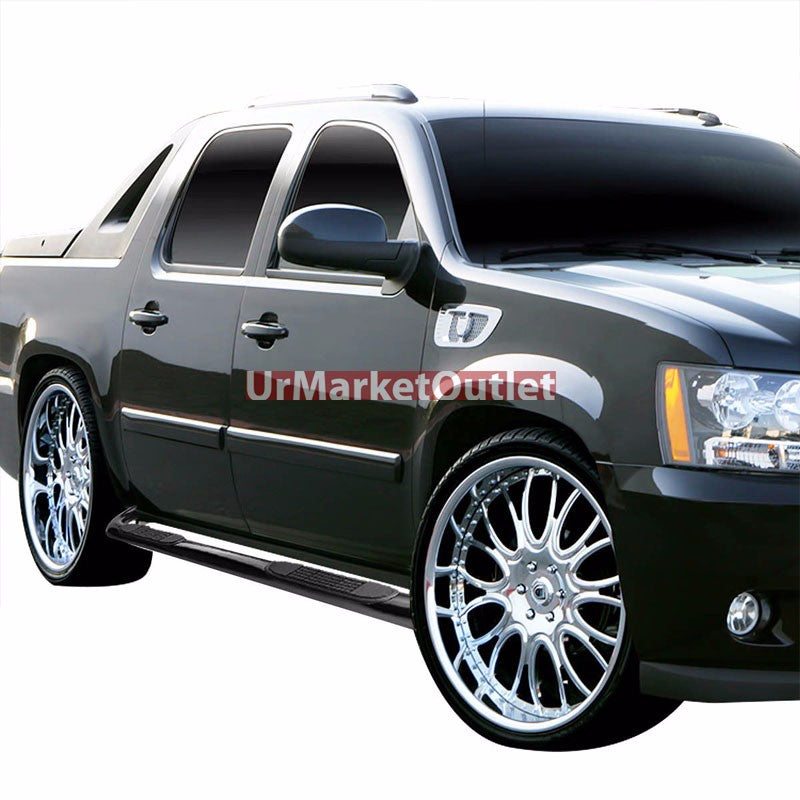 90 Bend End Black Running Board Nerf Bar For 00-14 Yukon XL 1500 2500 Crew Cab
