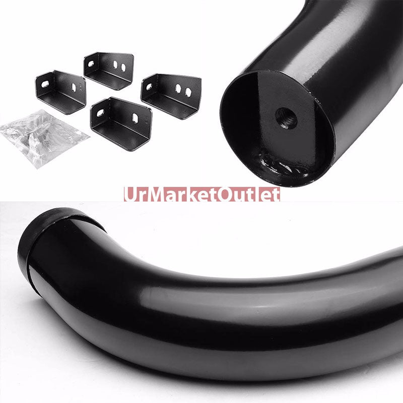 90 Bend End Black Running Board Nerf Bar For 99-19 Silverado/Sierra Standard Cab