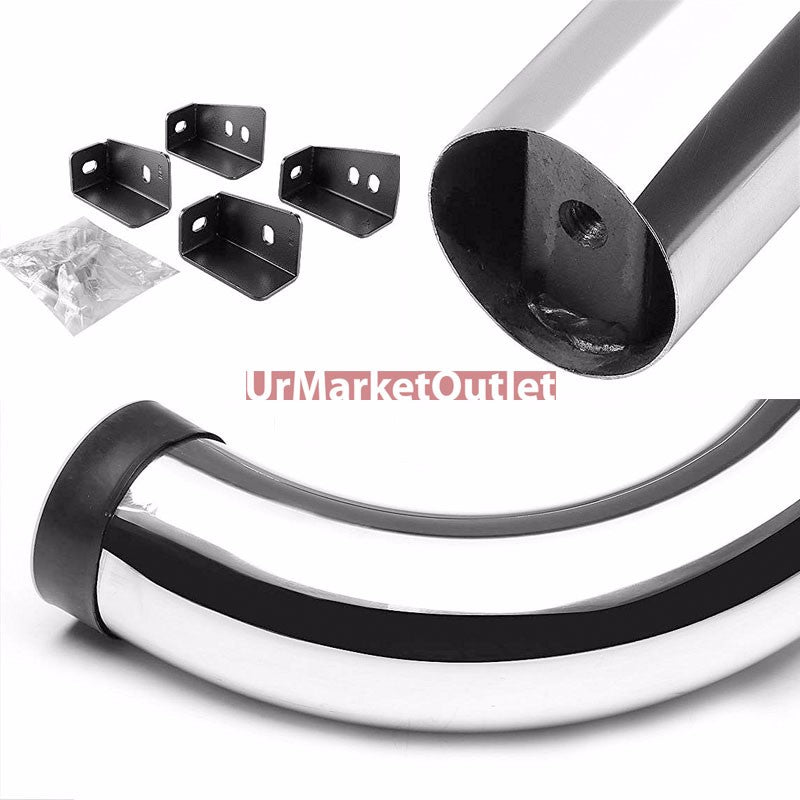 90 Bend End Metal Running Board Nerf Bar For 99-19 Silverado/Sierra Standard Cab