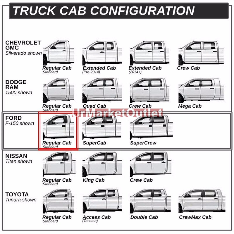 90 Bend End Metal Running Board Nerf Bar For 04-14 Ford F-150 Standard Cab