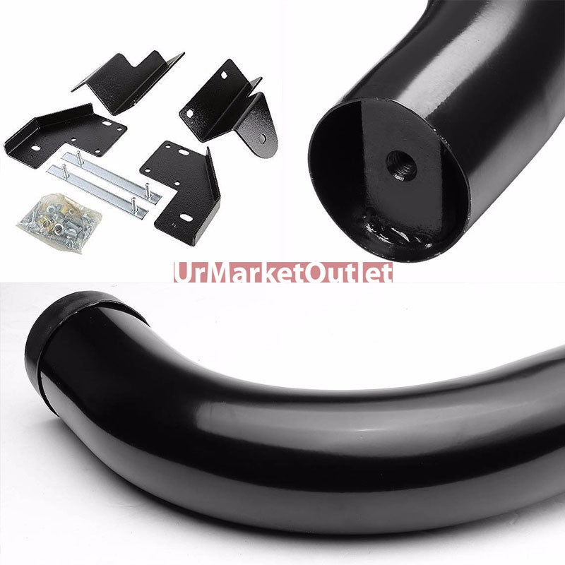 90 Bend End Black Running Board Nerf Bar For 99-16 Ford Super Duty Standard Cab