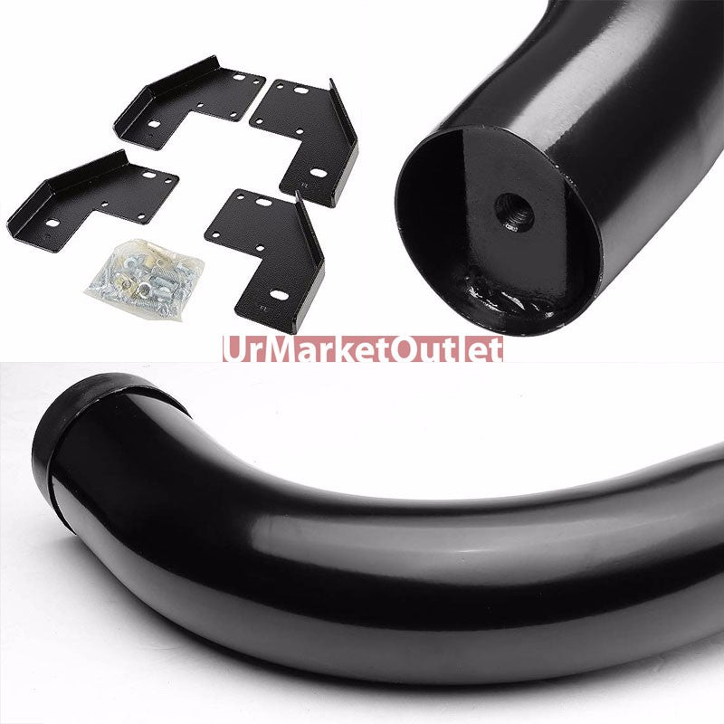 90 Bend End Black Running Board Nerf Bar For 99-16 Ford Super Duty Crew Cab